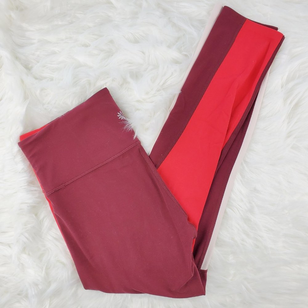 NWOT Athleta Red Colorblock Asym 7/8 Leggings - Picture 6 of 6